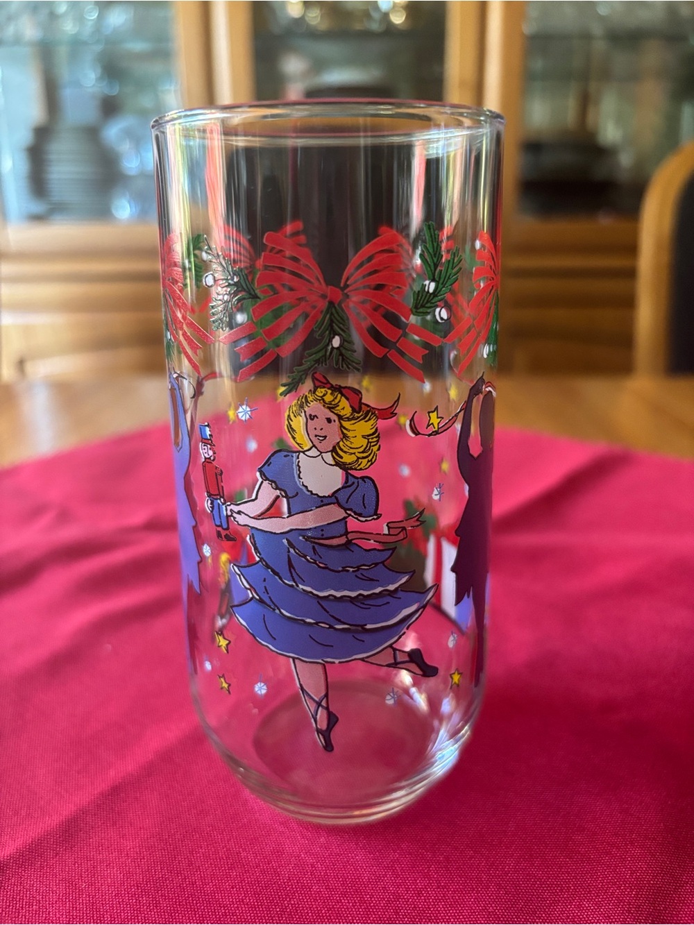Collectable Rare Vintage 80s Holiday Nutcracker Ballerina Tall Glass